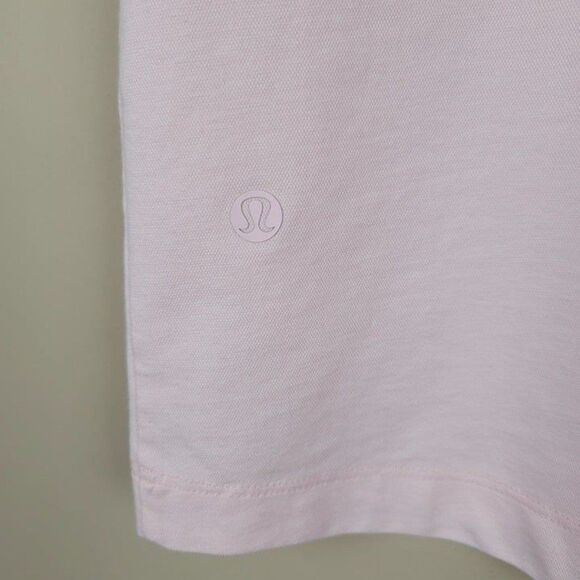 Lululemon Size L Evolution Short Sleeve Polo Oxford Strawberry Milkshake Pink - Picture 12 of 12